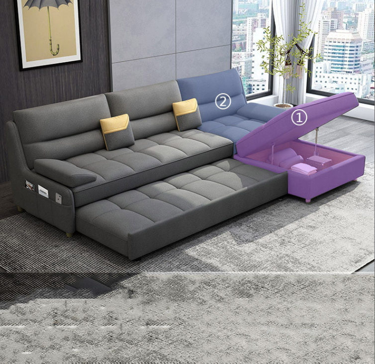 Sofa giường đa năng hộc kéo cao cấp HGK-19 ngăn chứa đồ tiện dụng Juno Sofa KT 2m5