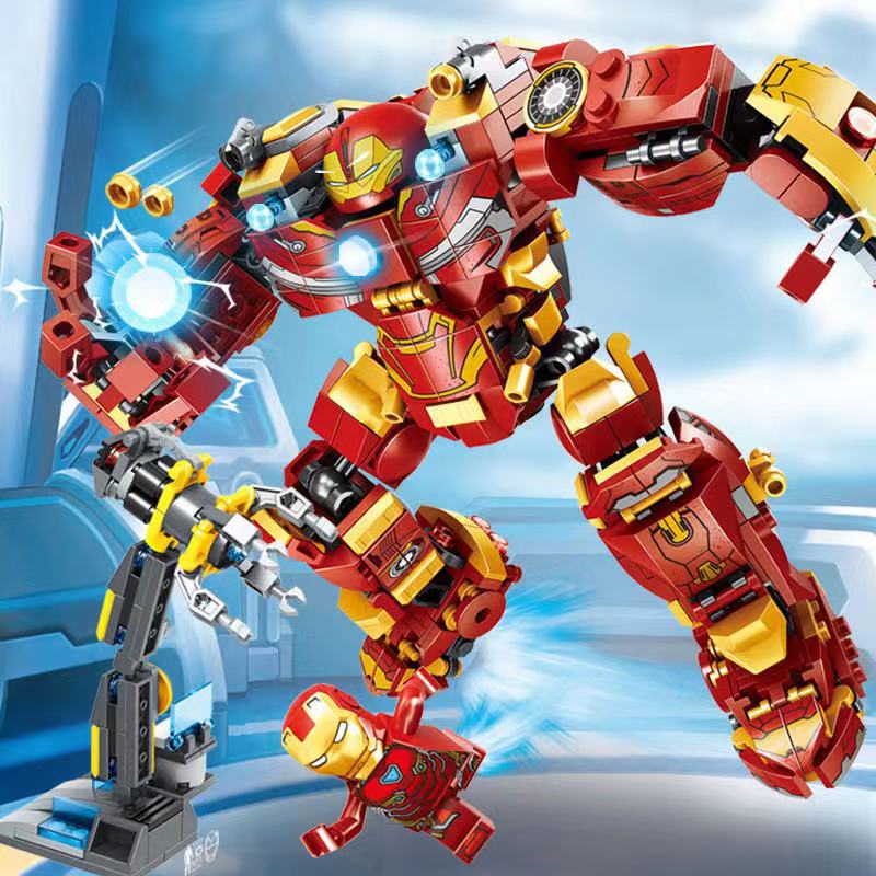 Lắp Ráp Xếp Hình Mô Hình Robot Hulkbuster Iron Man Người Sắt MK44 với 568 miếng ghép cao cấp - Đồ Chơi Trẻ Em