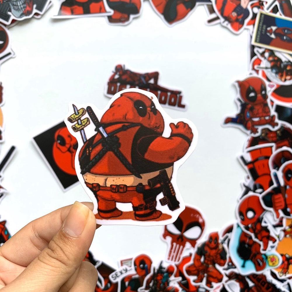 Bộ 50 Sticker Deadpool (2020) Hình Dán Đỏ Đen Chủ Đề Anti Hero Bựa Hài Hước Vui Vẻ Chống Nước Decal Chất Lượng Cao Trang Trí Va Ly Du Lịch Xe Đạp Xe Máy Xe Điện Motor Laptop Nón Bảo Hiểm Máy Tính Học Sinh Tủ Quần Áo Nắp Lưng Điện Thoại