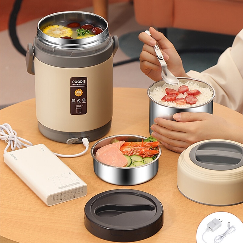 Hộp hâm cơm di động 3 Layers Portable Food Heating Rice Cooker