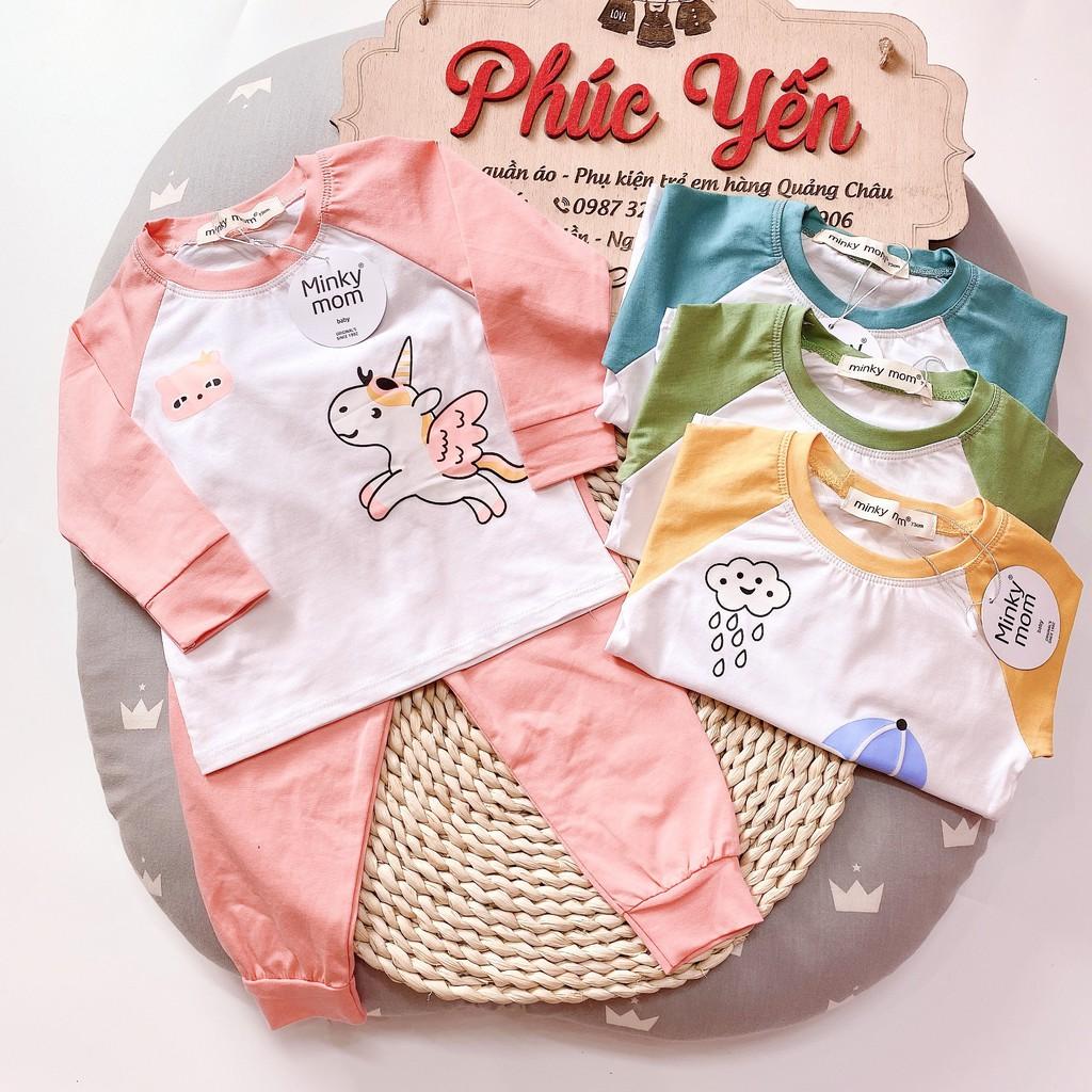 Bộ Dài Tay Cotton 100 % Minky Mom In Họa Tiết Động Vật Thú Lướt Ván_super Sale ( 7-19kg) (1327)