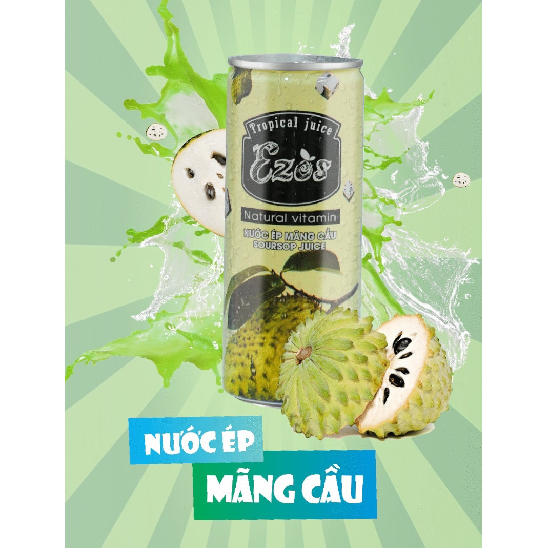Combo 6 lon nước ép mãng cầu Ezos