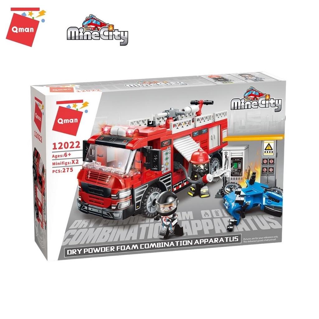 Bộ Đồ chơi xếp hình Cứu hỏa trạm xăng Qman 12022