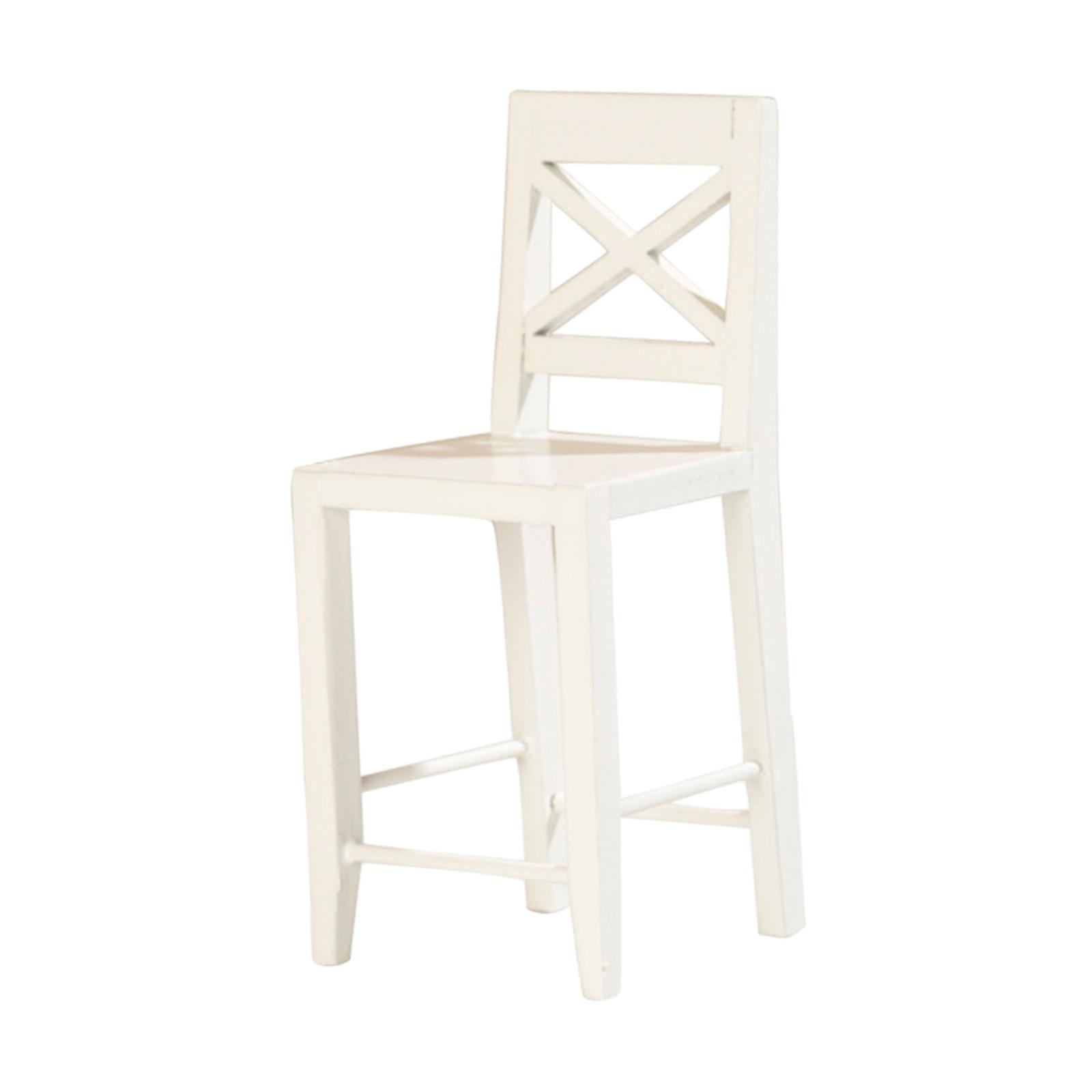 Dollhouse Chair Furniture Model Photo Props Life Scene Accessories 1:12 Chair Model Wooden Miniature Chair for Dinning Room