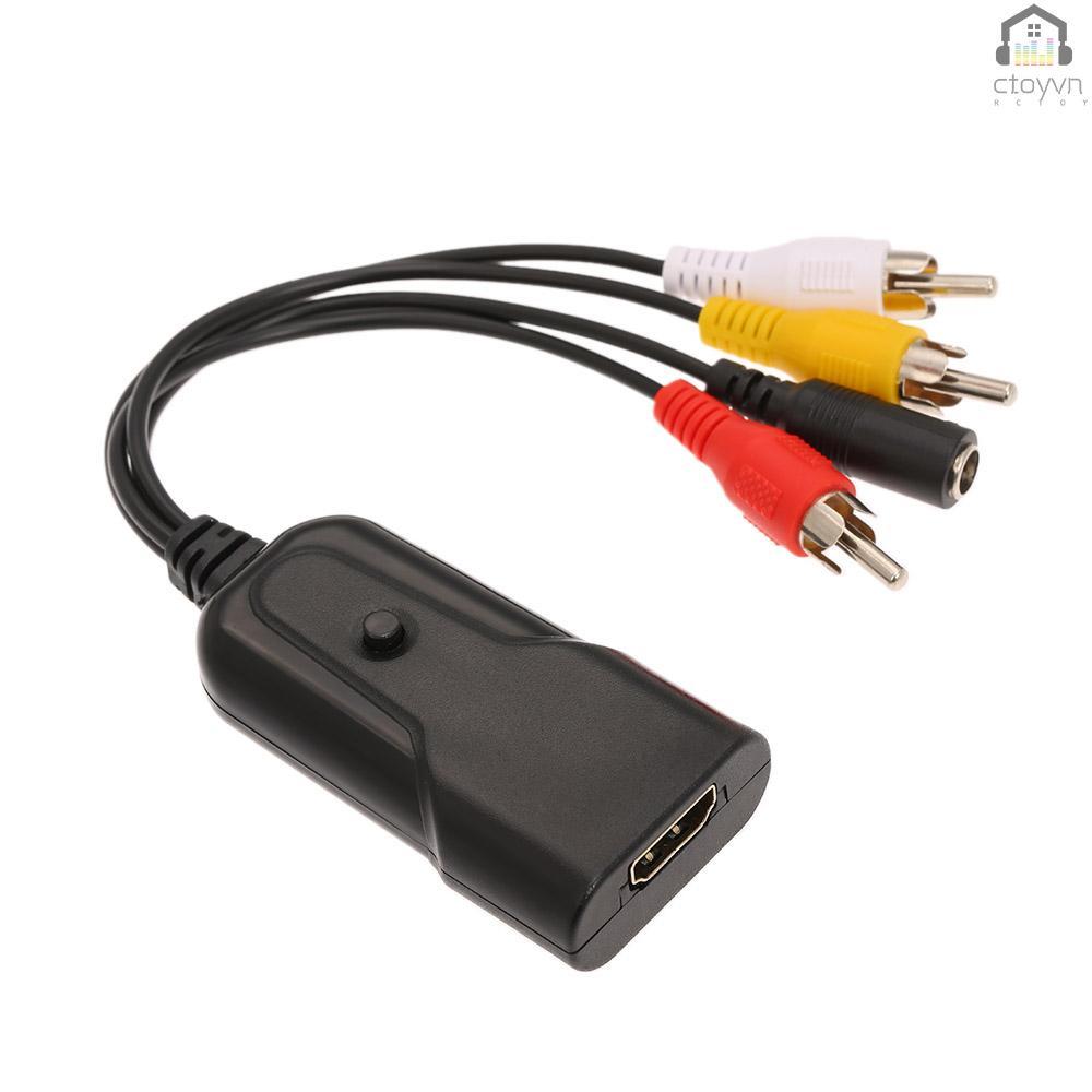 Đầu chuyển đổi từ HD sang AV CVBS 1080P sang AV cho NTSC PAL chuẩn TV máy tính PS3 VCR Monitor HD 2 AV CVBS
