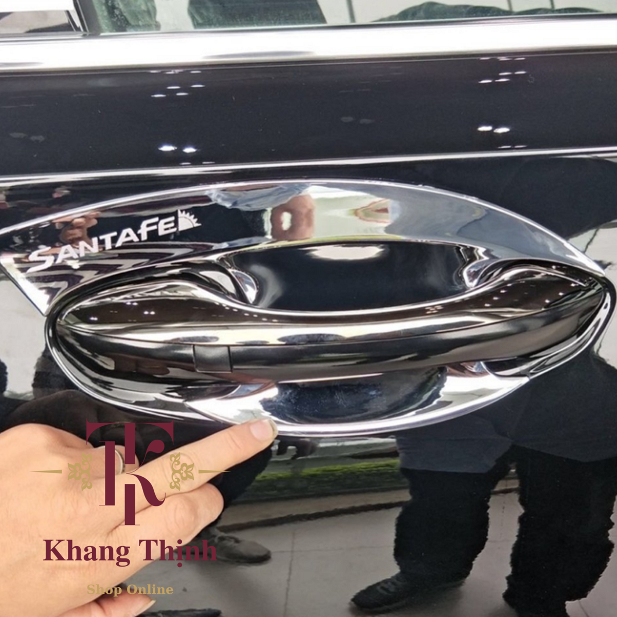 Hình ảnh Bộ Ốp Hõm Cửa Dành Cho Xe Hyundai Santafe 2021 Mạ Crom Cao Cấp