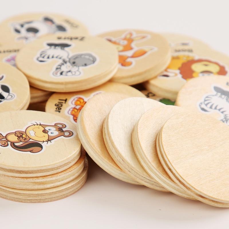 Bộ thẻ gỗ trò chơi tìm cặp giống nhau memory game luyện tập tri nhớ, tư duy cho bé