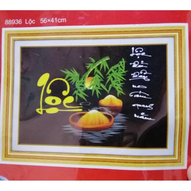 Tranh thêu chữ thập chữ Lộc 88936 56x41cm chưa thêu