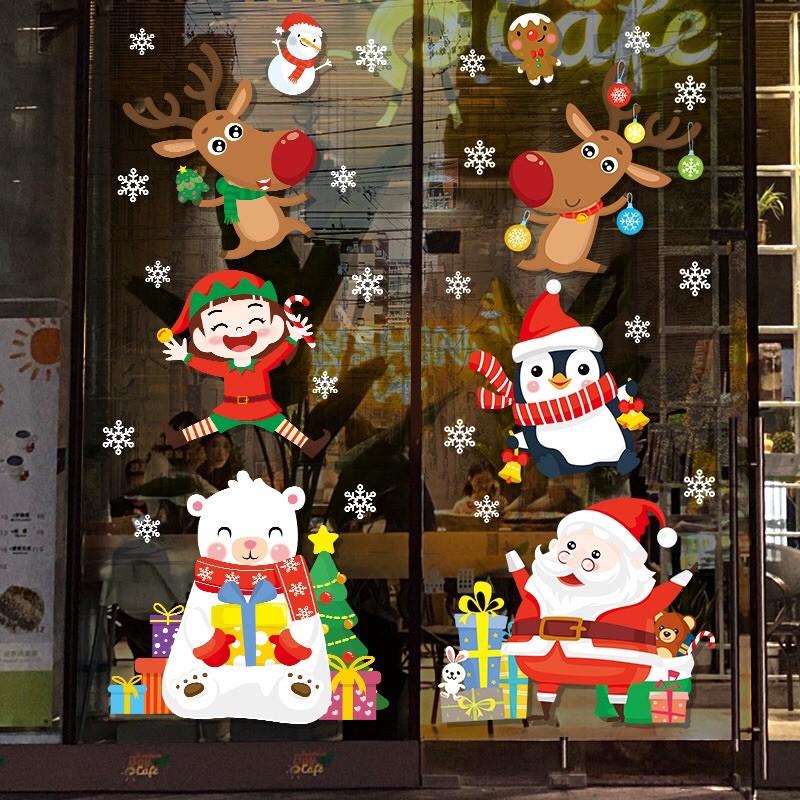 Decal trang trí Noel - Noel vui đùa xếp gạch lên nhau