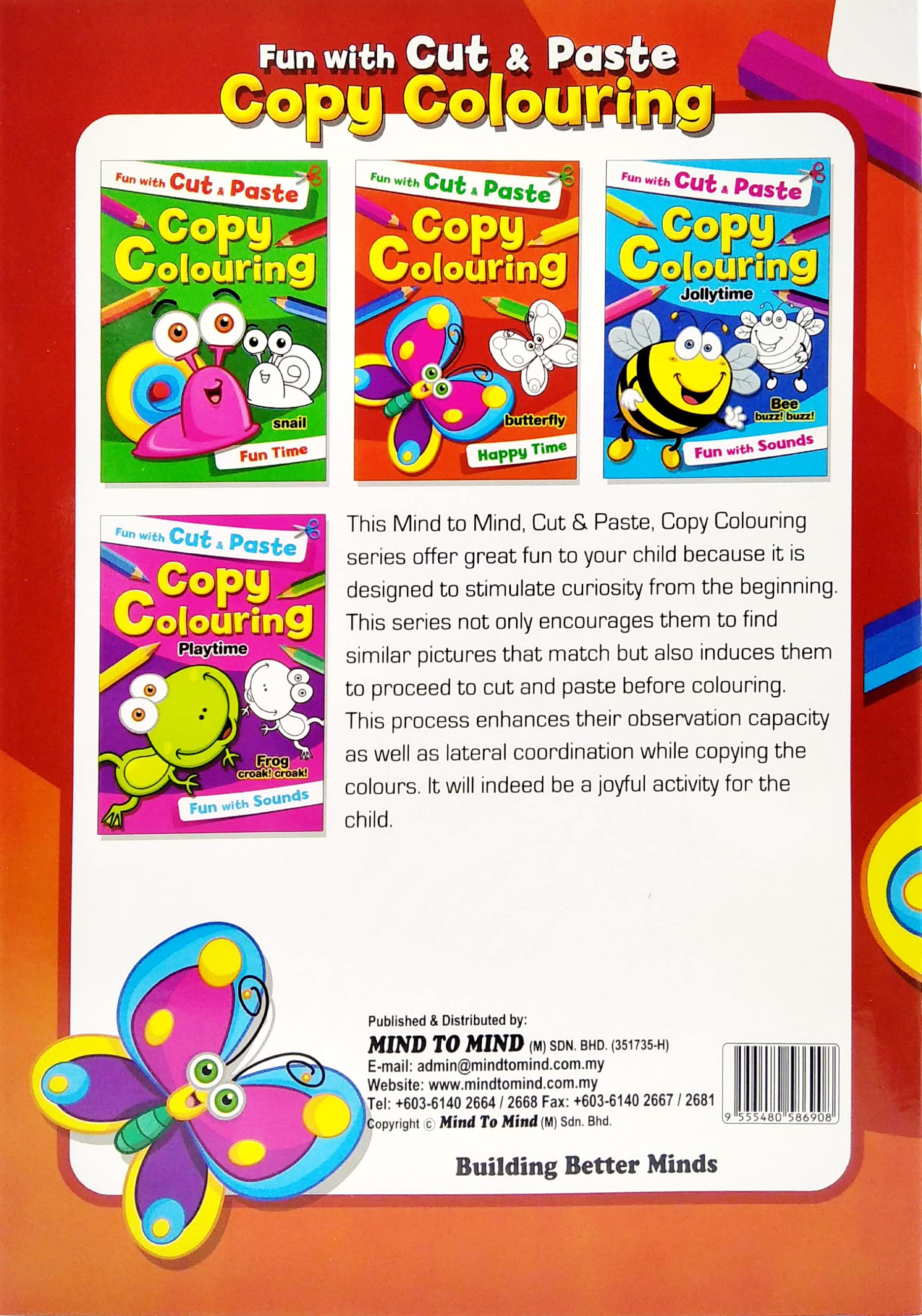 Fun With Cut &amp; Paste Copy Colouring: Butterfly Happy Time