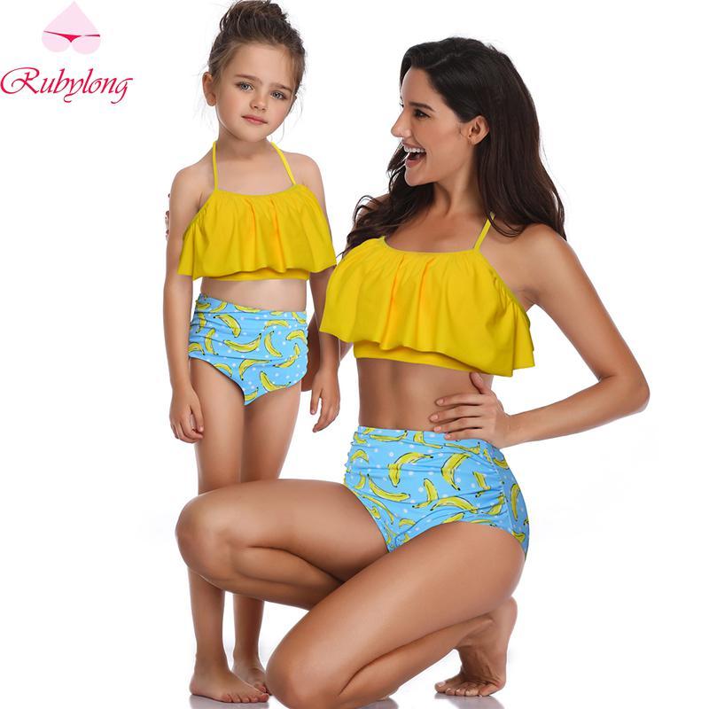 Phù hợp với Họ Đồ Tắm Mẹ Bơi Bikini Đồ Bơi Cho Mẹ và Con Gái Đồ Bơi Nữ Trẻ Em Kid Cho Bé Bãi Biển Đồ Bơi
