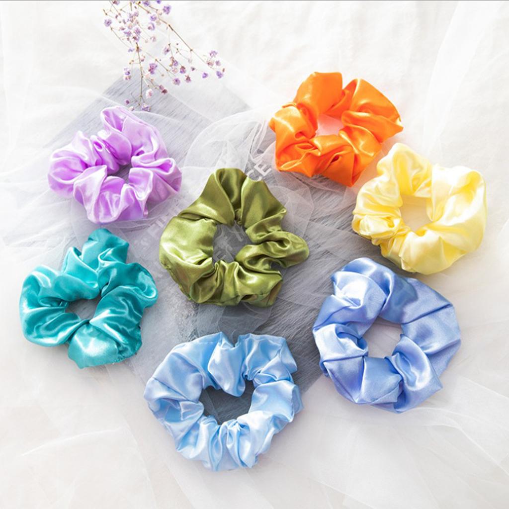 40 Chiếc Tóc Lụa Scrunchies Satin Thun Cột Tóc Scrunchy Dây Buộc Tóc Dây