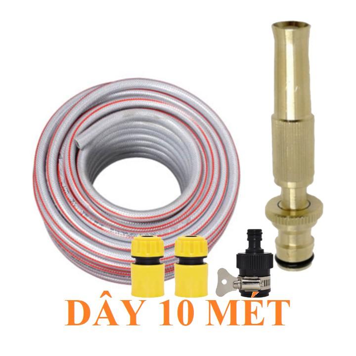 Bộ dây vòi xịt nước rửa xe,tưới cây .tăng áp 3 lần,loại 7m,10m 206587 cút sập,nối nhựa đen+tặng túi đựng bút