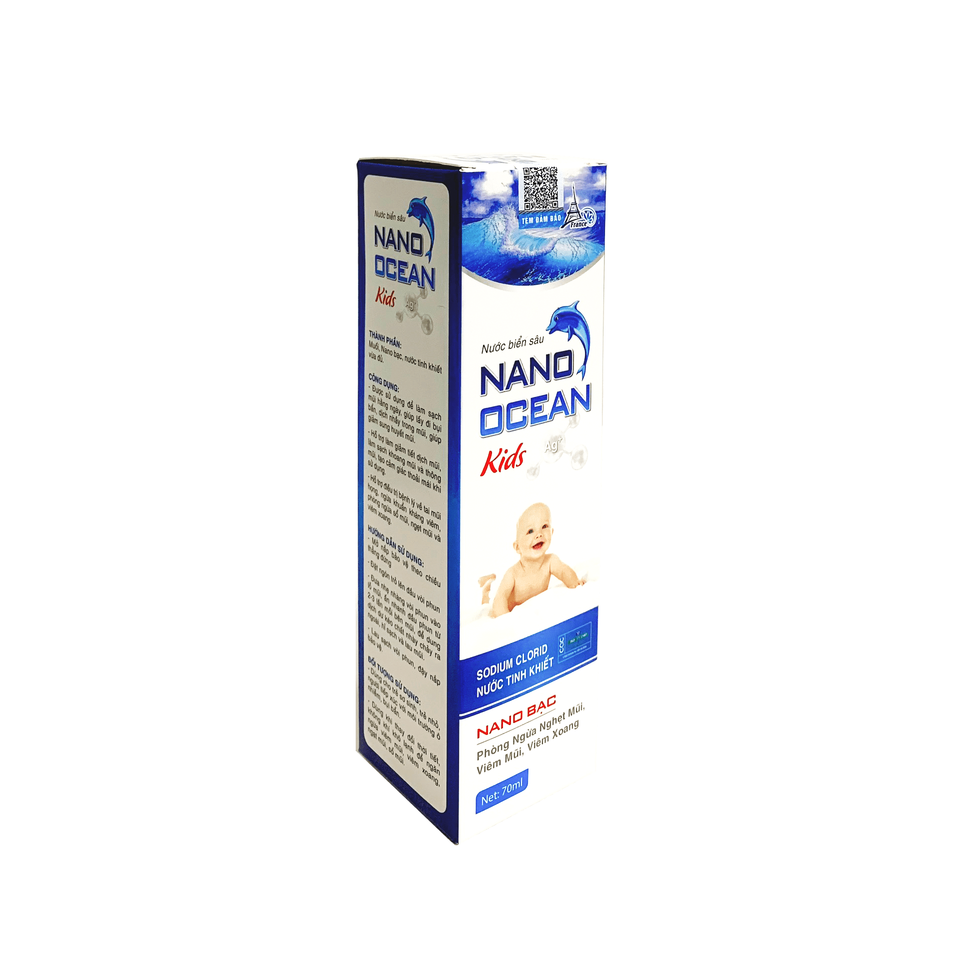 Chai Xịt Vệ Sinh Mũi Nước Biển Sâu Nano Bạc Cho Trẻ Em Nano Ocean Kids