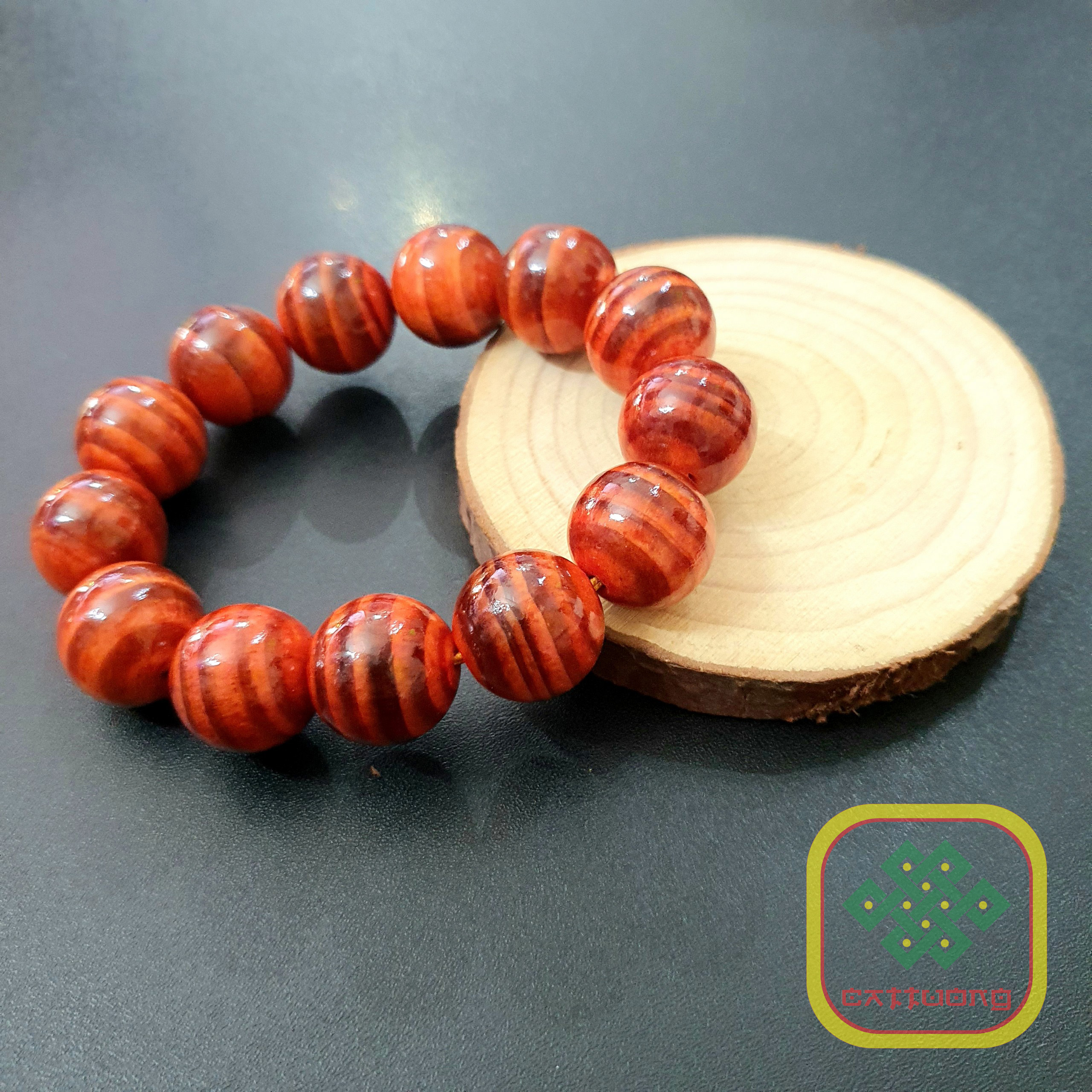 Vòng tay phong thủy gỗ huyết rồng  rừng thiên nhiên size 18ly - GHL1248