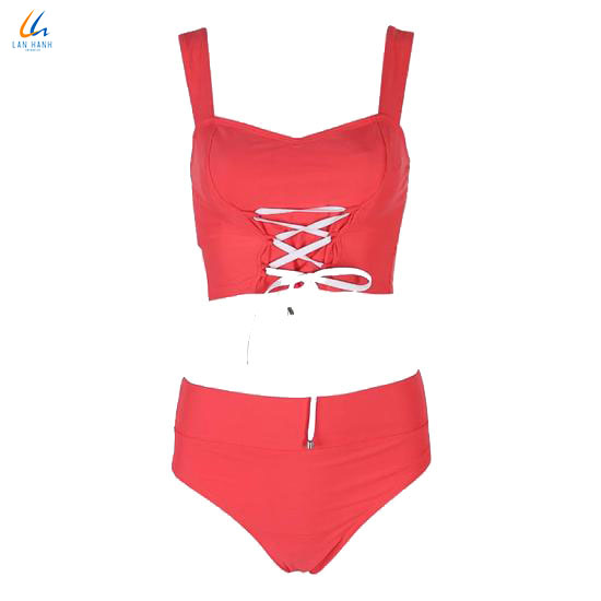 Bộ đồ bơi hai mảnh nữ Lan Hạnh áo hai dây quần sịp Đỏ tươi 20066-DO201