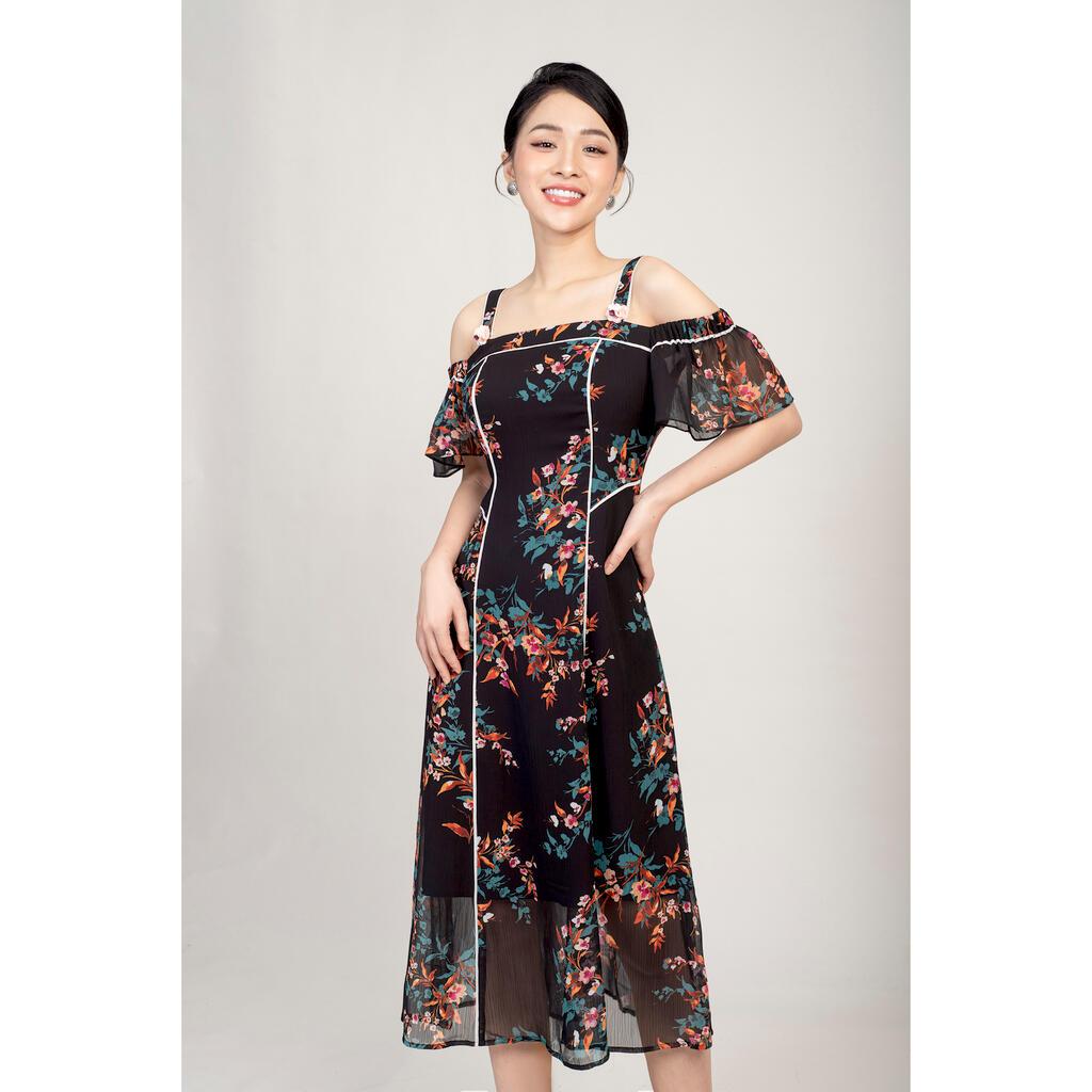 Đầm dáng xuông, trễ vai MMOutfit M-DA050221133