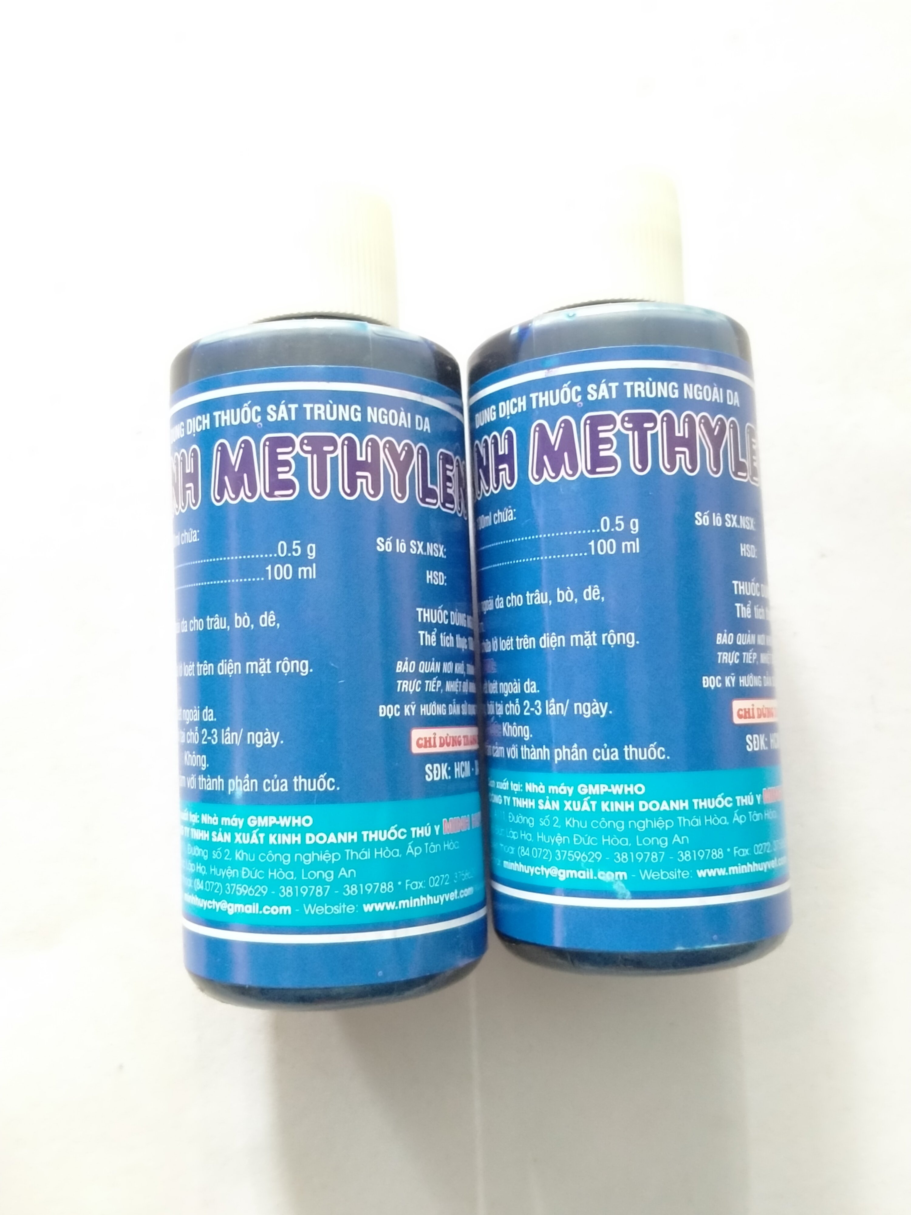 XANH METHYLEN 100ML Dung dịch thuốc sát trùng vết thương ngoài da cho chó mèo trâu bò dê gia cầm