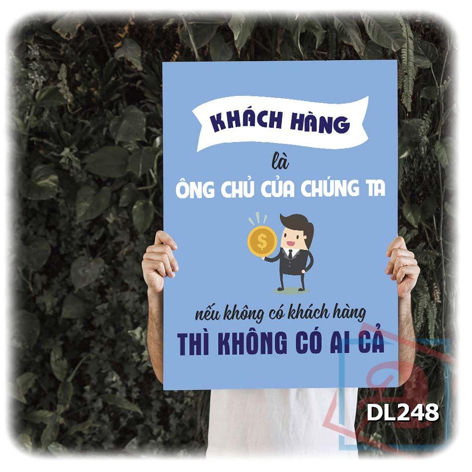 Tranh động lực trang trí phòng làm việc - Khách hàng là ông chủ của chúng ta - DL248