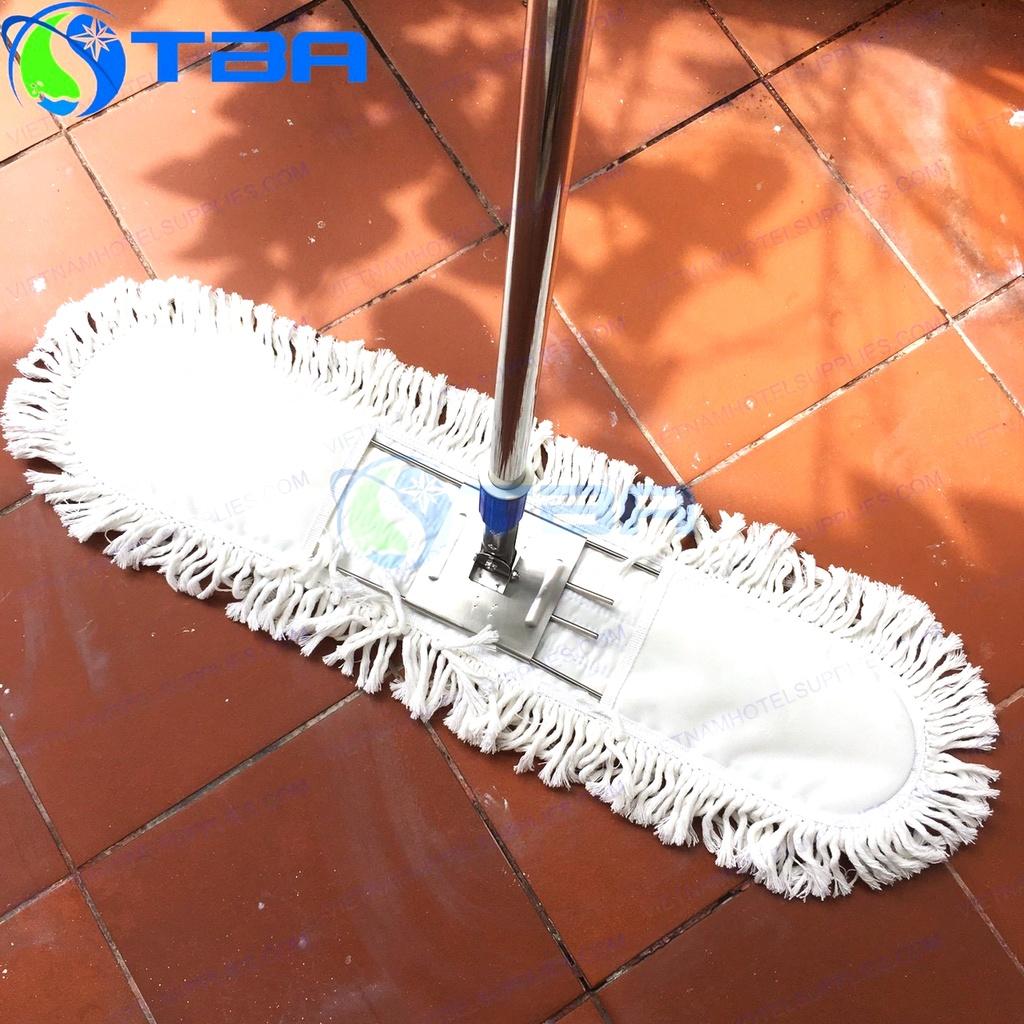 Cây lau sàn công nghiệp bản 80cm cán tăng đơ nhập khẩu cao cấp sợi cotton màu trắng siêu bền siêu thấm hút