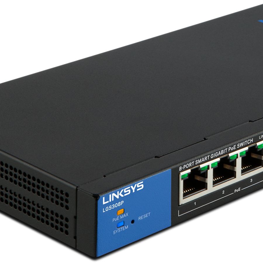 Switch Linksys LGS308P-AP Smart 8-Port Poe+ Business Gigabit - Hàng Chính Hãng