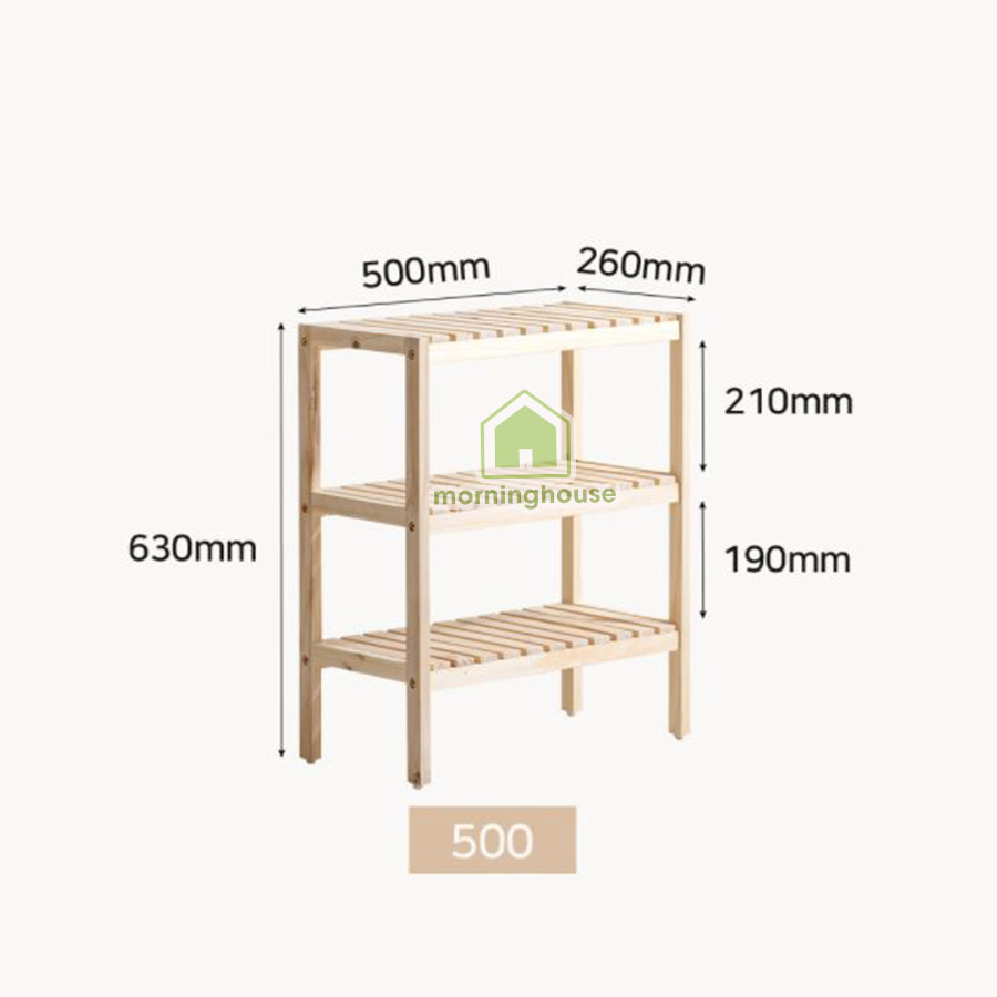 KỆ ĐỂ DÉP GỖ THÔNG 3 TẦNG 50- CAO 63 cm x DÀI 50cm