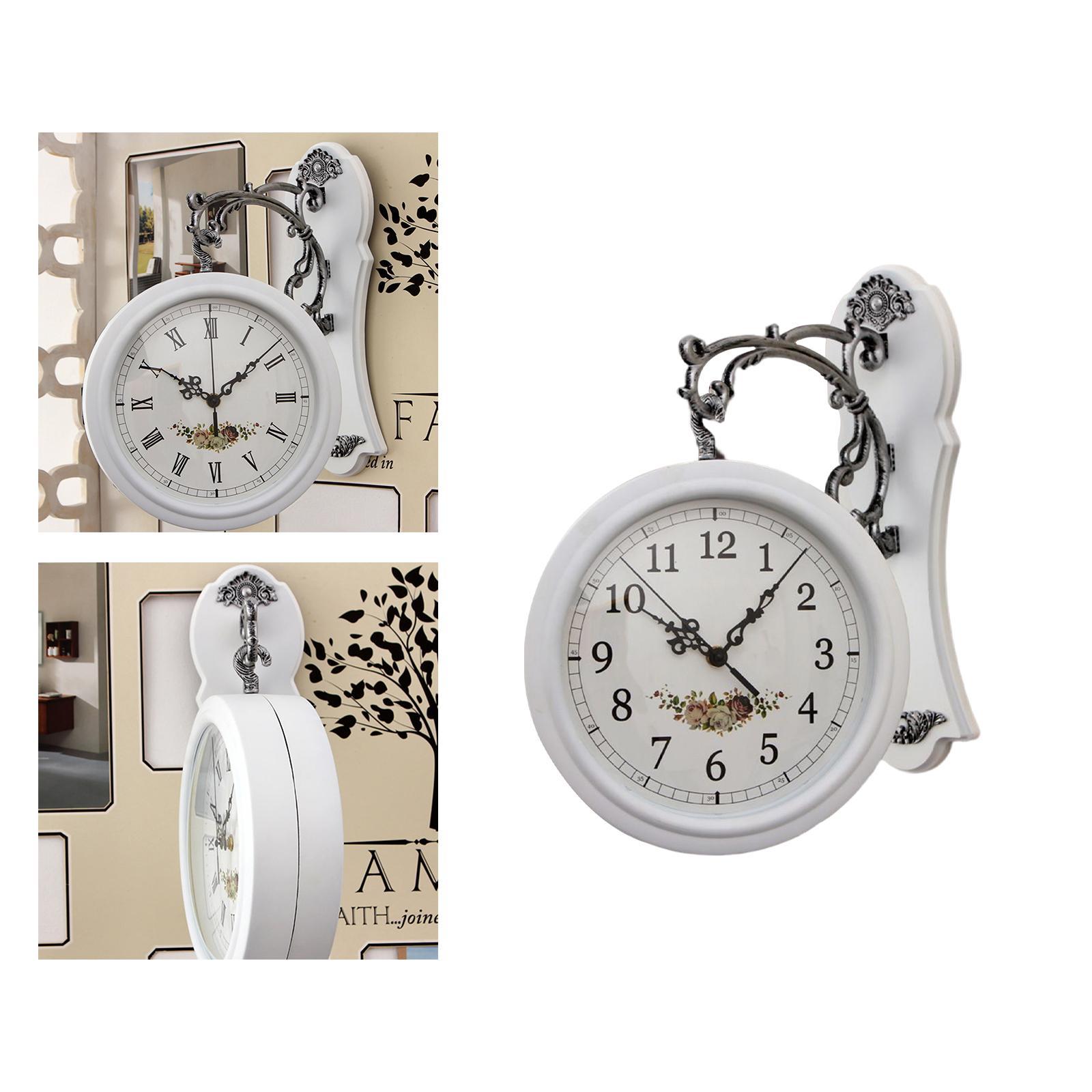 Double Sided Wall Clock Study Living Room Indoor Outdoor Station Clock