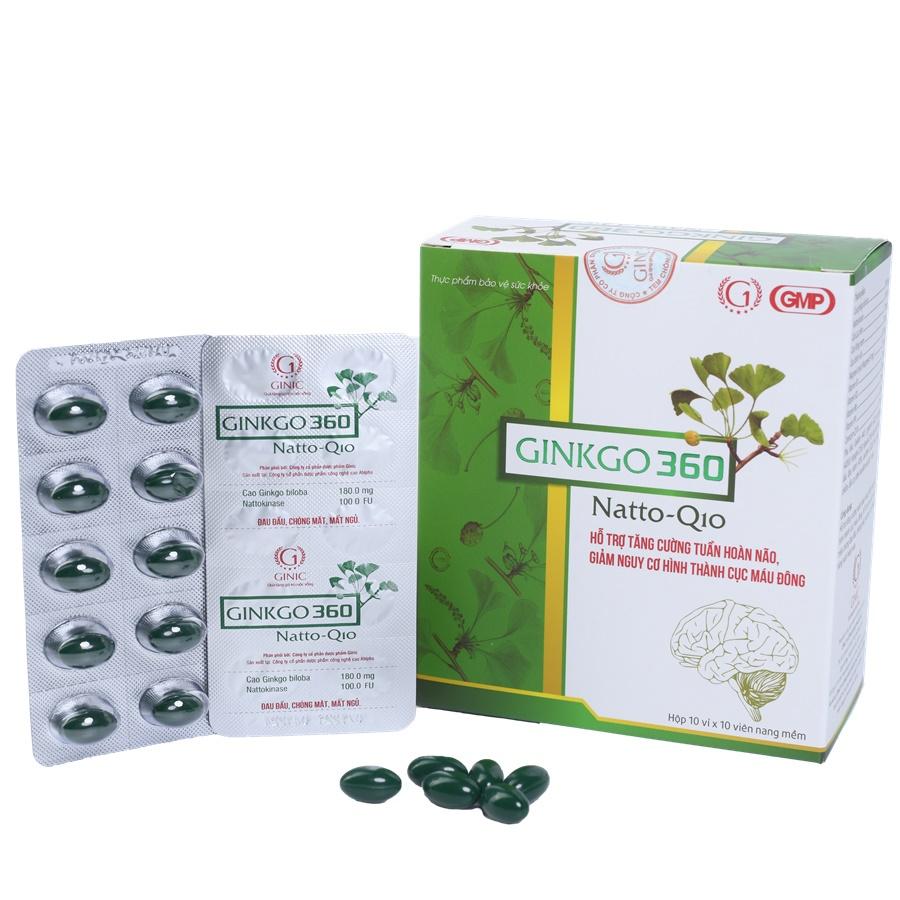 Viên uống Tuần hoàn não GINKGO 360 NATTO Q10 – Bổ sung Nattokinase, Coenzym Q10 và Thảo dược.