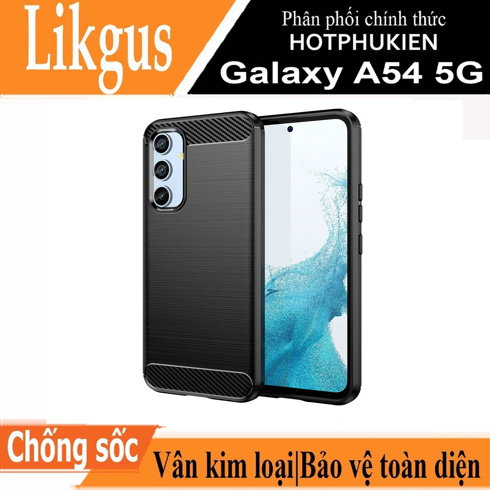 Ốp lưng chống sốc vân kim loại cho Samsung Galaxy A54 5G hiệu Likgus  - Hàng nhập khẩu