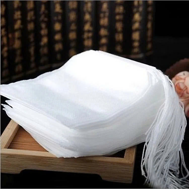 Combo 100 Túi lọc trà/ túi vải không dệt có dây rút size  8 x 10 cm lọc gia vị cà phê đựng thuốc nam, thuốc xông hơi - Hàng chính hãng