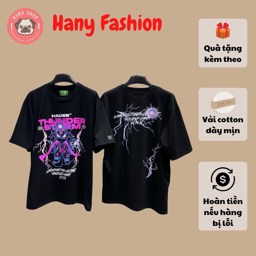 Áo thun unisex tay lở Thunder Storm đầy đủ tag cổ tag tay - THUNDER STORM TEE || Hany Shop