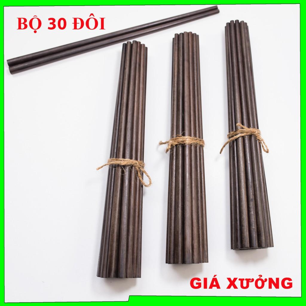 Bộ 30 đôi đũa gỗ ăn cơm cao cấp đũa gỗ SẮN ỔI, đũa đẹp tự nhiên không hoá chất, không cong vênh, chống mốc