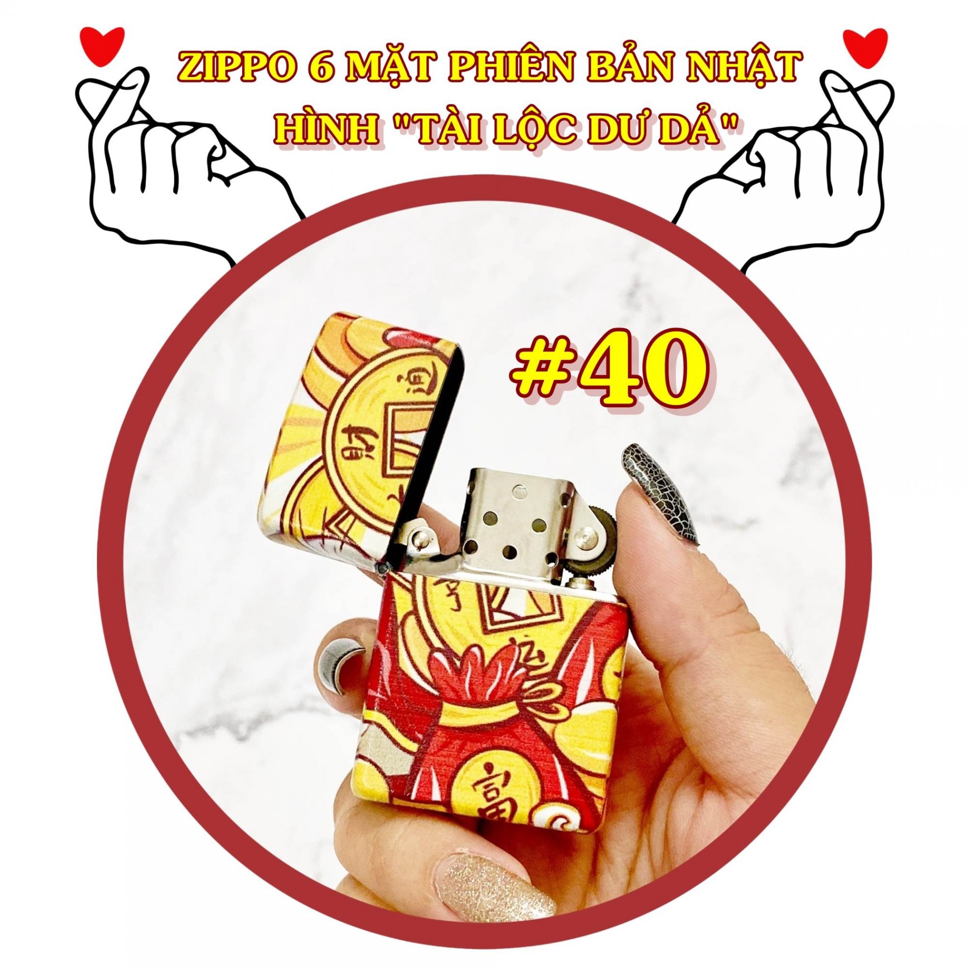 Hột Quẹt Bật Lửa phiên bản nhật hình mèo may mắn "Tài Lộc Dư Dả" H40