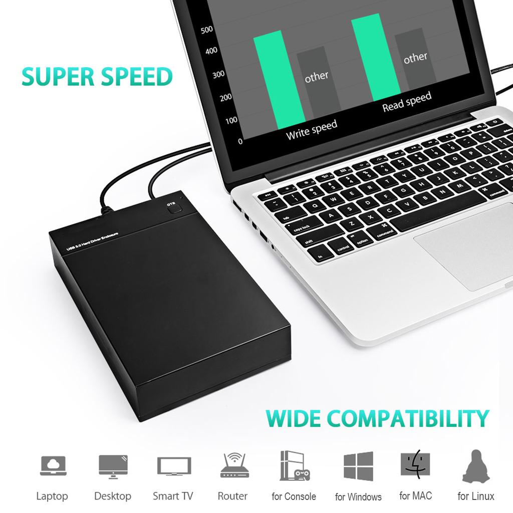 HDD SSD Case 3.5 2.5 SATA to USB 3.0 External Hard Drive Enclosure EU Plug