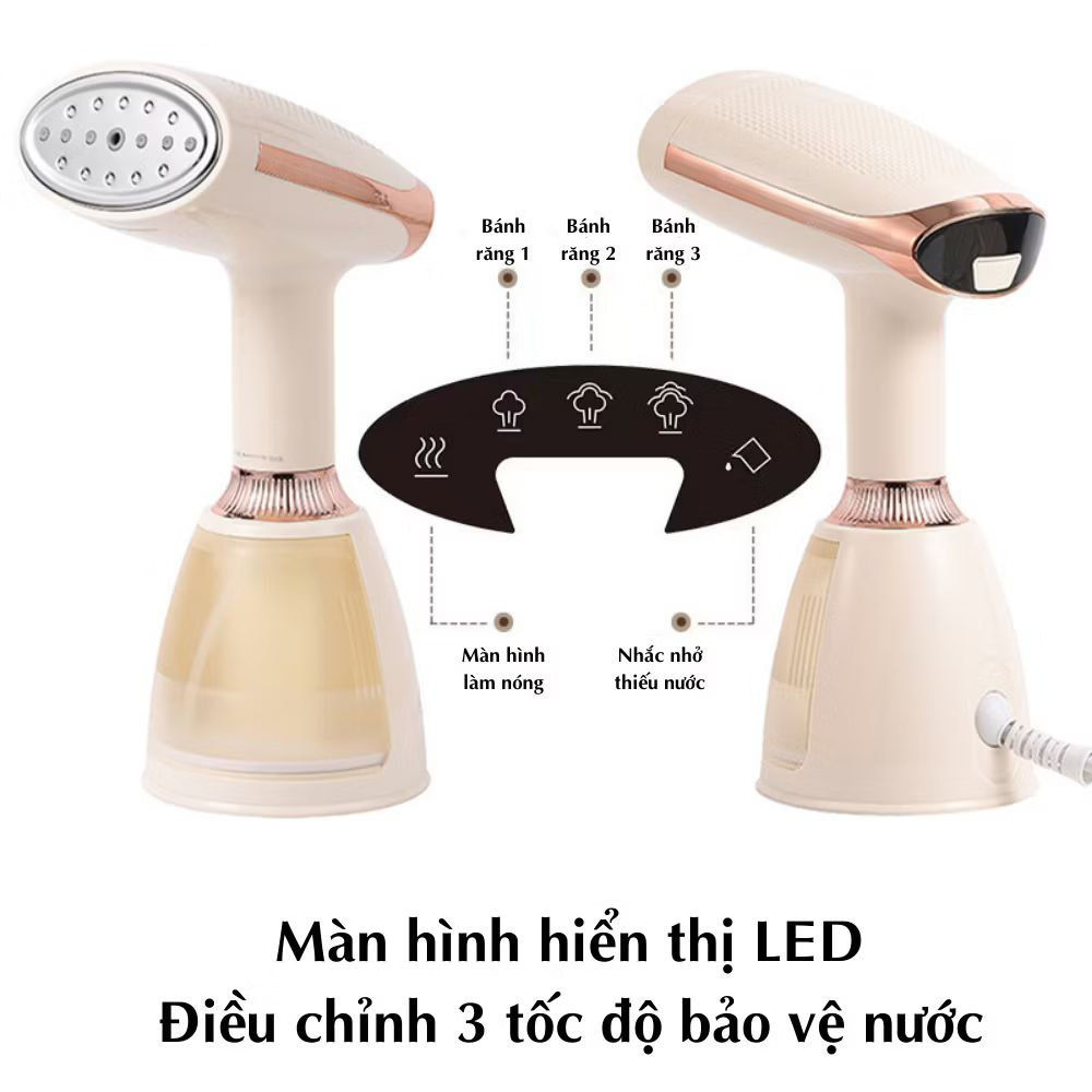 Bàn Là Hơi Nước Cầm Tay Cao Cấp Lumabella LB-12003 Công Suất cao 1500W, có màn hình LED hiển thị, Tiện Lợi Ủi Nhanh Mọi Loại Vải - DELIYA HÀNG CHÍNH HÃNG