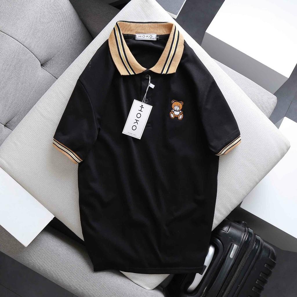 Áo Polo nam gấu thêu PL01 vải Cotton cá sấu cao cấp xuất xịn dệt bo dày dặn chuẩn form áo thun cổ bẻ tay ngắn