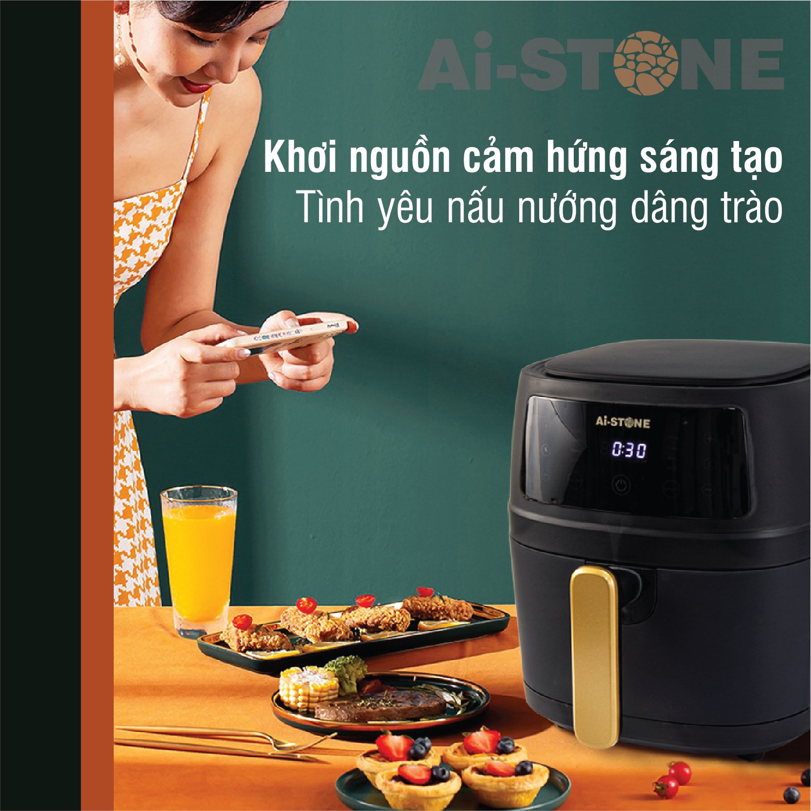 Nồi chiên không dầu Ai-STONE Ai-5800 6L công suất 1350W