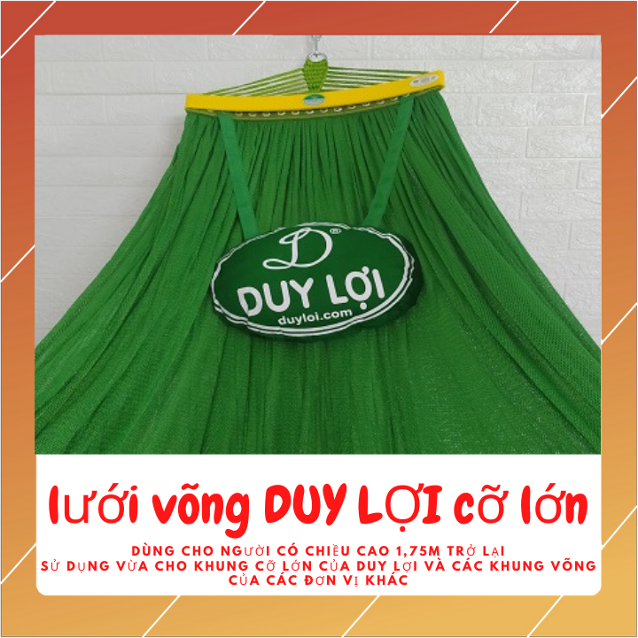 võng lưới Duy Lợi cỡ lớn chính hãng-quà tặng 10 móc áo Duy Lợi