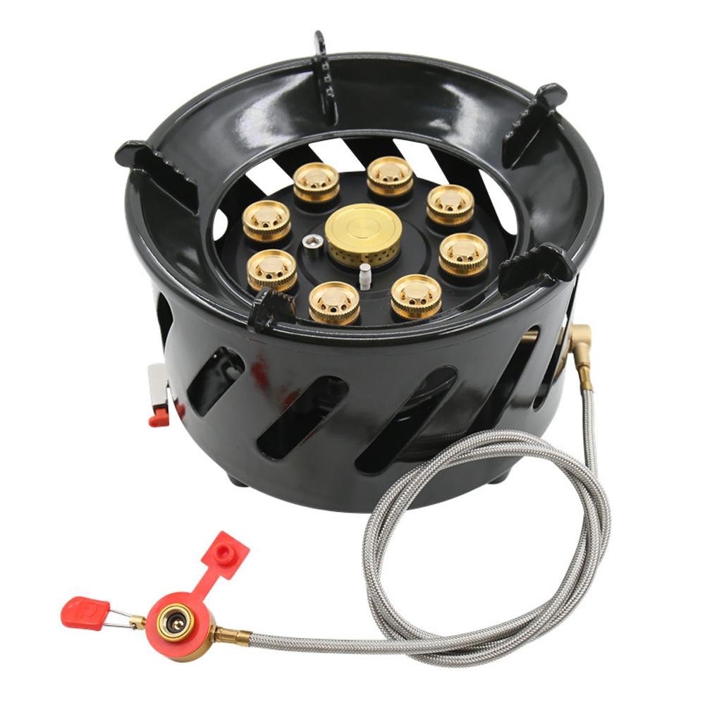 9-Core Camping Stove 19800W High-Power Gases Burner Stove Backpacking Stove Windproof with Adjustable Gases Valve for Outdoor Cooking Camping Picnic Hiking