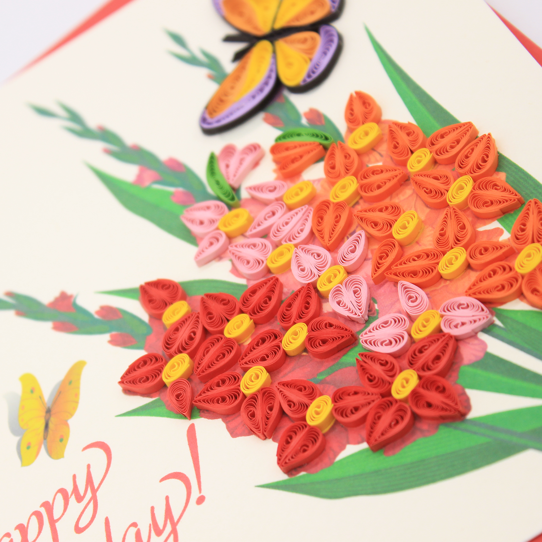 Thiệp Handmade - Thiệp Hoa nghệ thuật giấy xoắn - Tặng Kèm Khung Giấy Để Bàn - Thiệp chúc mừng sinh nhật, kỷ niệm, tình yêu, cảm ơn...