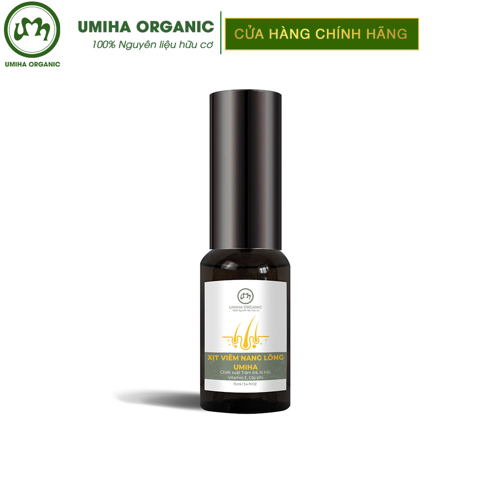 Xịt viêm nang lông viêm lỗ chân lông UMIHA  50/15ML Giảm viêm nang lông, mụn lưng, ngực mông, mờ thâm sáng da