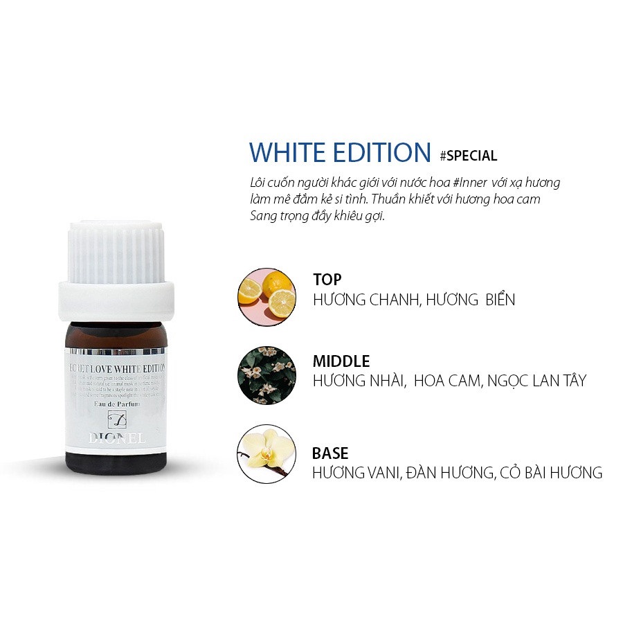 Nước Hoa V.ùng K.ín Hương Hoa Cam Thuần Khiết DIONEL Secret Love Nature White Edition Special Inner Perfume 5ml