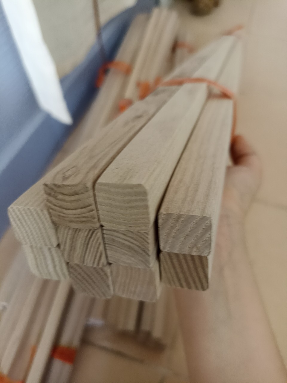3 thanh gỗ tần bì 18x18mm dài nhiều kích cỡ làm thủ công trang trí nhà cửa