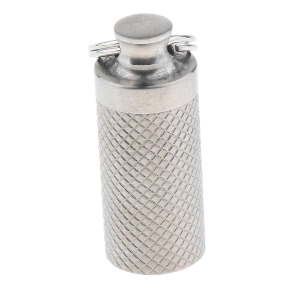 Portable Pill Case, Titanium Waterproof Pill Box Dispenser Keychain for Vitamins Tablets Capsules Storage Organizer Bottle