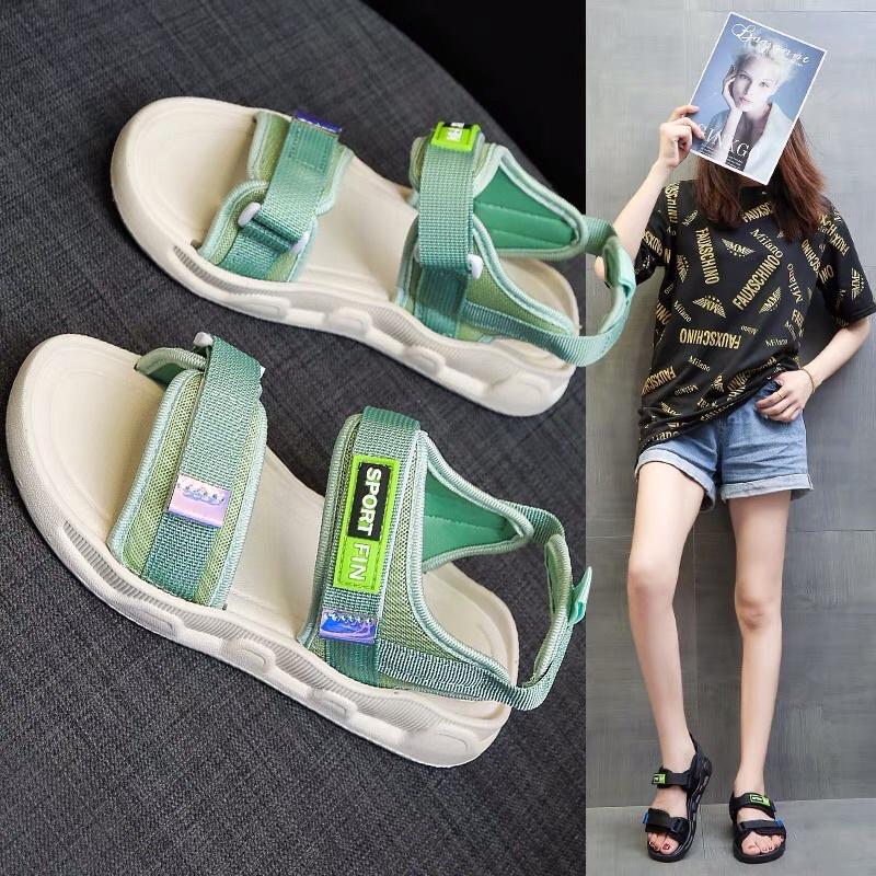 Giày Sandal Nữ Dép Quai Hậu Nữ Đế Cao Su 2 Quai Dán Cao Cấp