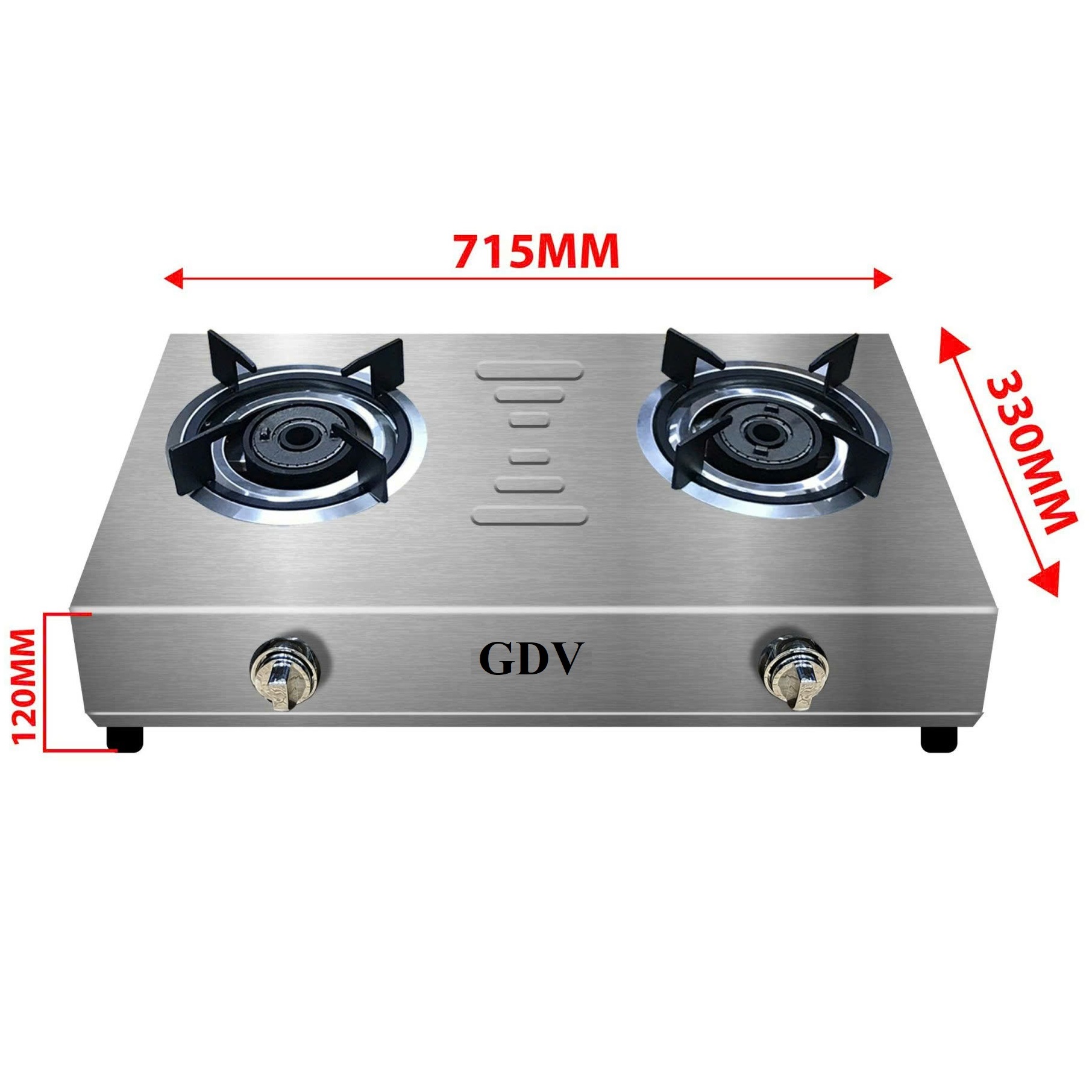 Bếp Gas Khè Bán Công Nghiệp Inox GDV 2 Lò Đốt Chuyên Mỳ Cay, Bánh Xèo - Hàng Chính Hãng
