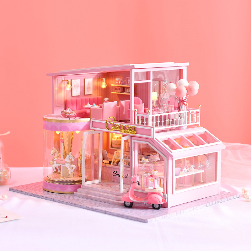 Mô hình nhà DIY Doll House ChildHood Memory Kèm Hộp nhạc và Mica Chống bụi