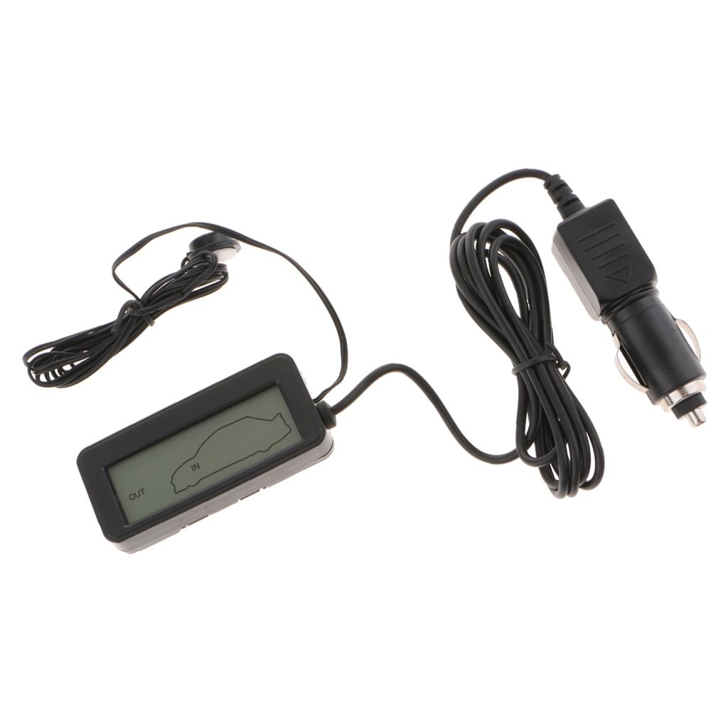 2x Car Digital Thermometer Backlight LCD Car Inside/Outside Temp Red+Blue