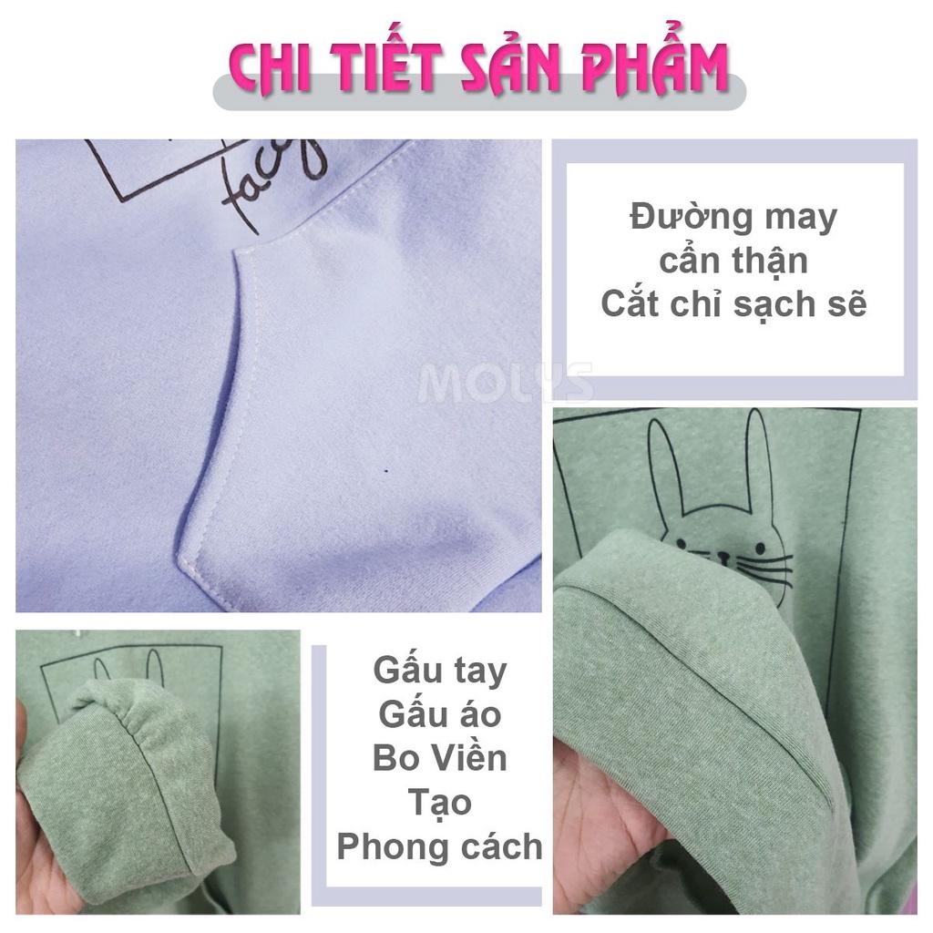 Áo Hoodie áo khoác nỉ unisex tay dài có nón form rộng in hình bộ ba dễ thương