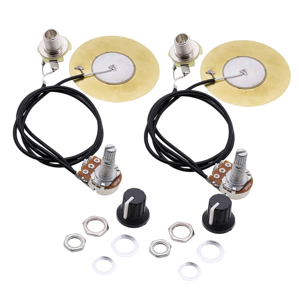 2 Pieces Pickup Piezo Transducer Prewired Amplifier for Guitar Violin Banjo